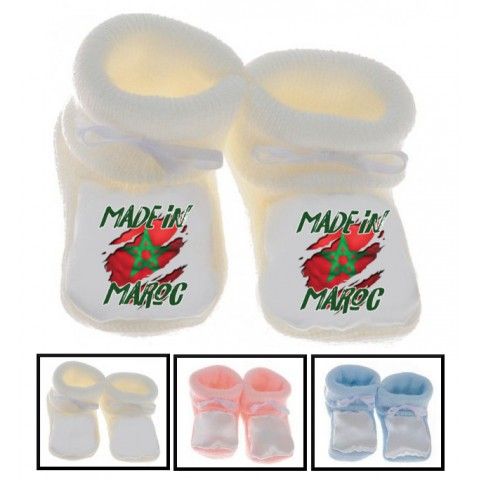 Chaussons de bébé made in Maroc petit flag