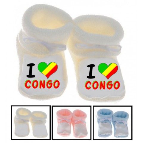 Chaussons de bébé i love Congo