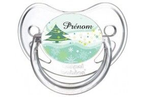 Tétine de bébé Sapin Noël neige personnalisée