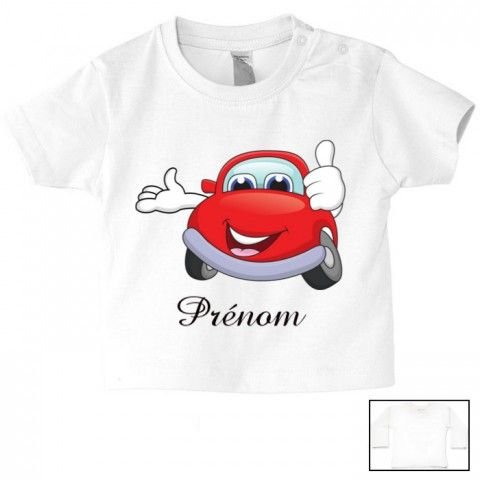 Tee-shirt de bébé train rouge personnalisée