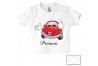 Tee-shirt de bébé train rouge personnalisée