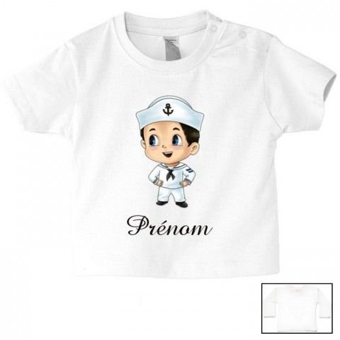 Tee Shirt De Bebe Petit Marin Personnalisee