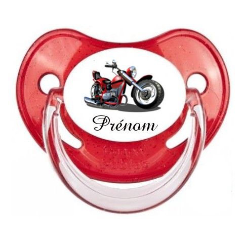 Tétine de bébé Harley rouge personnalisée