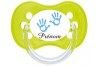 Tétine de bébé traces de main bleues personnalisée