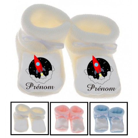 Chaussons de bébé lancement de fusée personnalisée