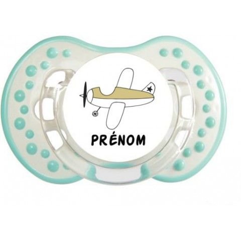 Tétine de bébé avion marron personnalisée 