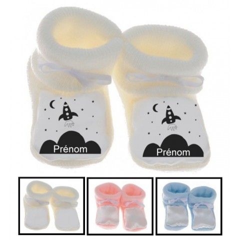 Chaussons de bébé lancement de fusée personnalisée