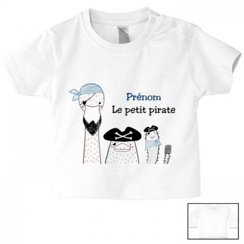 Tee-shirt de bébé équipage le petit pirate personnalisée