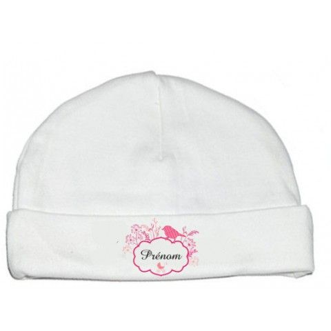 Bonnet de bébé château rose personnalisée