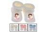 Chaussons de bébé château rose personnalisée