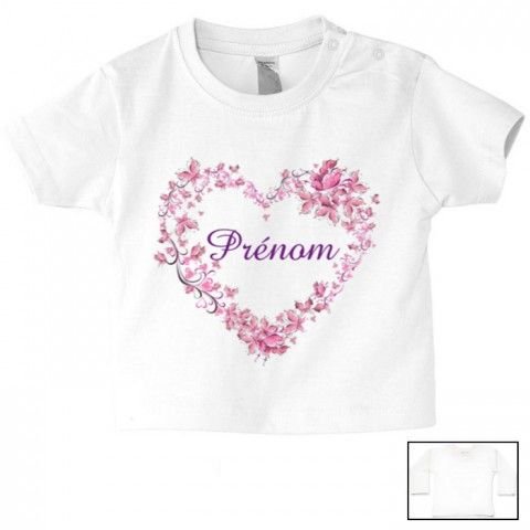 Tee-shirt de bébé château rose personnalisée