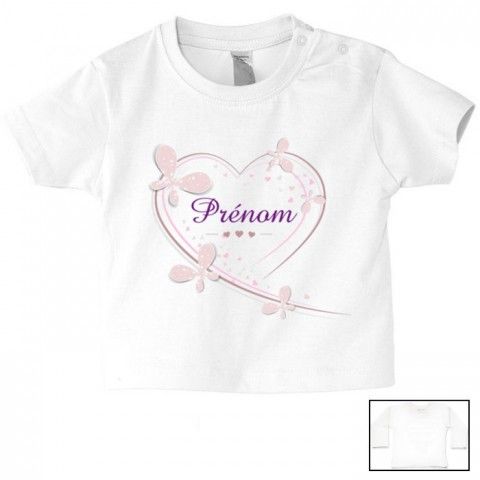 Tee-shirt de bébé château rose personnalisée