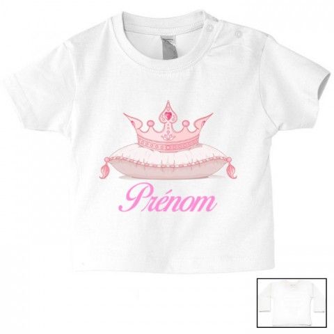 Tee-shirt de bébé château rose personnalisée