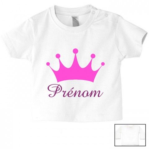 Tee-shirt de bébé château rose personnalisée