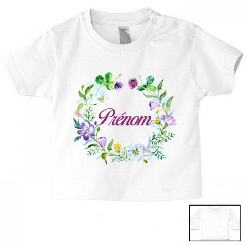 Tee-shirt de bébé château rose personnalisée