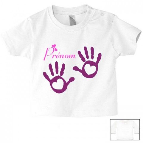 Tee-shirt de bébé château rose personnalisée