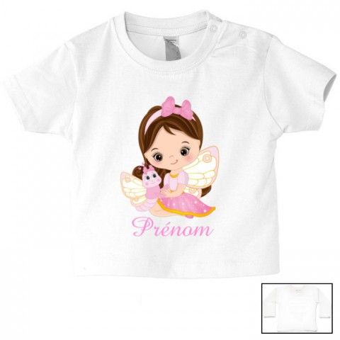 Tee-shirt de bébé château rose personnalisée