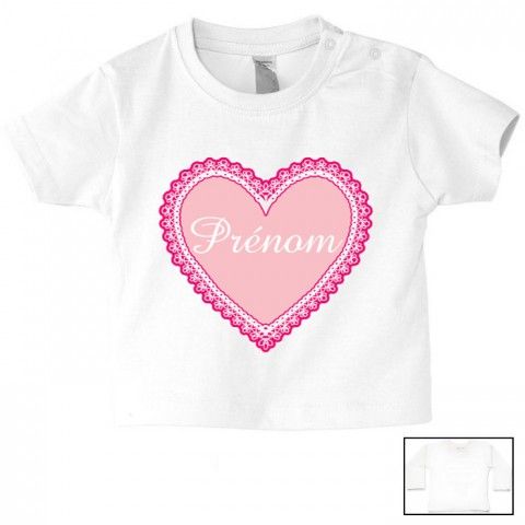 Tee-shirt de bébé château rose personnalisée