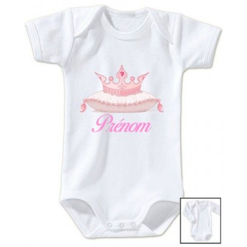 Body de bébé château rose personnalisée