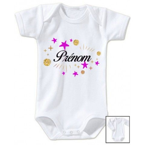 Body de bébé château rose personnalisée