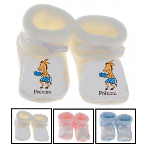 Chaussons de bébé badminton lapin crétin personnalisée