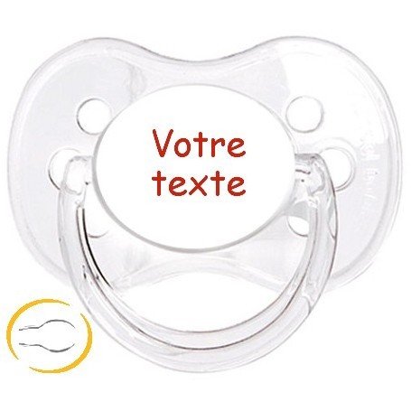 Tétine personnalisée transparente symetrique