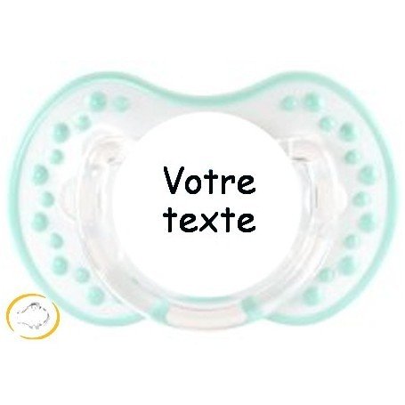 Tétine personnalisée Style blanc turquoise silicone