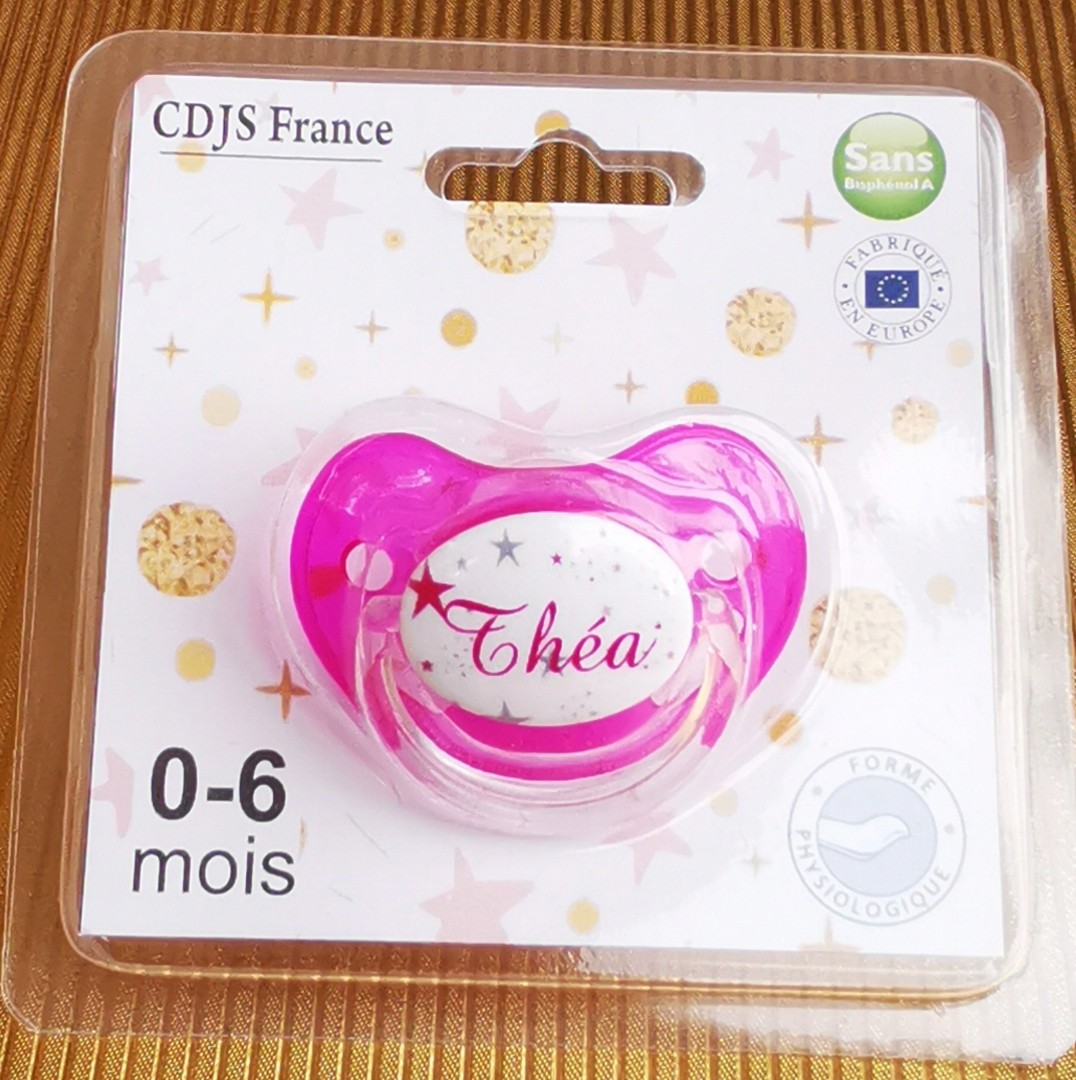 Tétine de bébé personnalisable étoile fille prénom