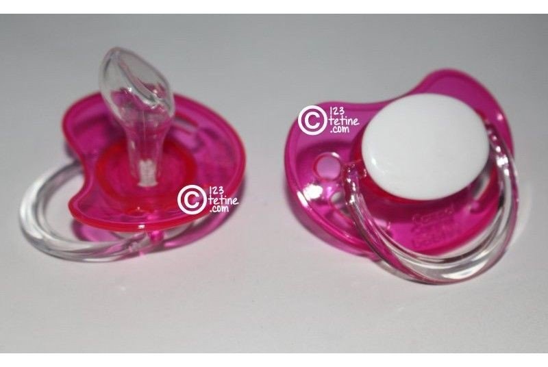 Tétine personnalisée photo chupa rose silicone