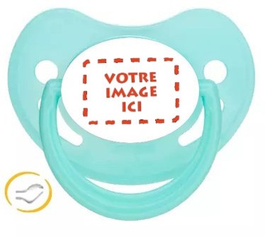 Tétine personnalisée photo pastel bleu physio silicone