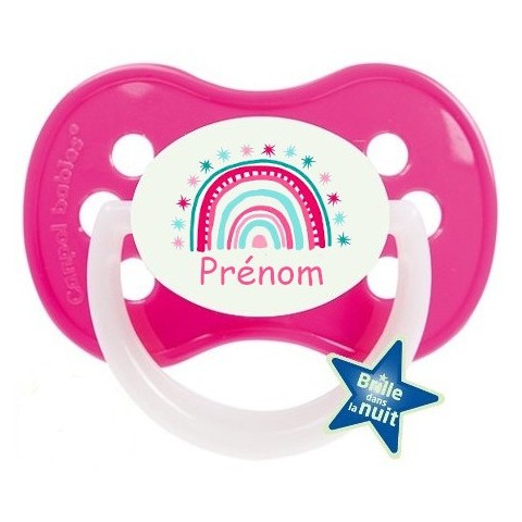 Tétine de bébé rainbow personnalisée prénom