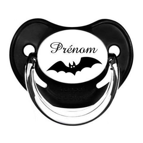 Tétine de bébé Halloween personnalisée chauve souris