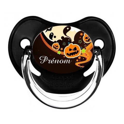 Tétine de bébé Halloween personnalisée citrouille