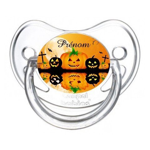 Tétine de bébé Halloween personnalisée citrouilles