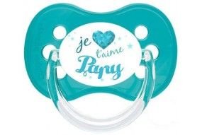 Tétine personnalisée Penguins bleue silicone