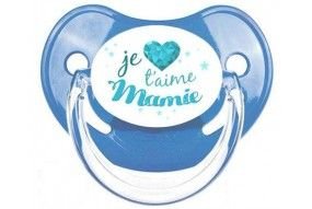 Tétine personnalisée Penguins bleue silicone