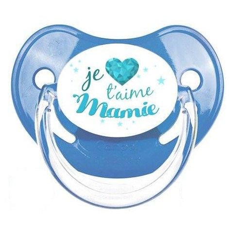 Tétine personnalisée Penguins bleue silicone