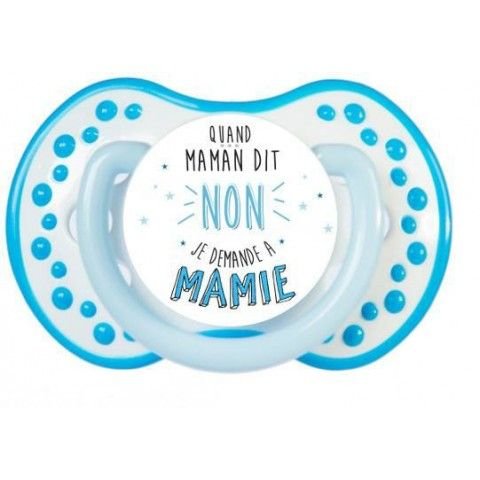 Tétine personnalisée Penguins bleue silicone