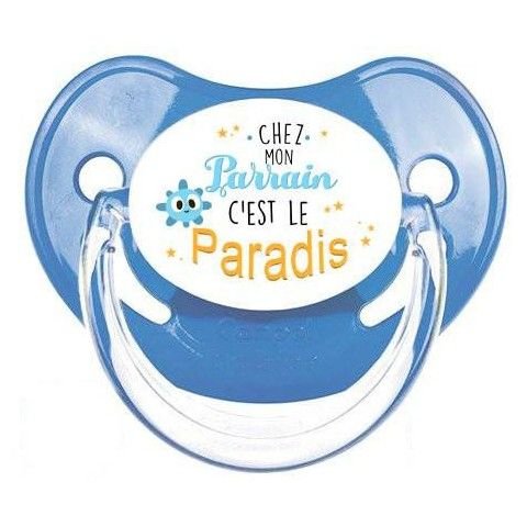 Tétine personnalisée Penguins bleue silicone