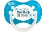 Tétine personnalisée Penguins bleue silicone