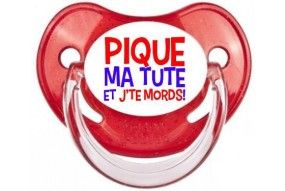 Tétine de bébé pique ma tute et jte mords garçon