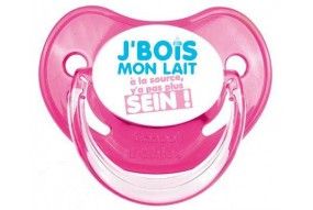 Tétine de bébé j'bois mon lait à la source fille