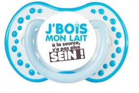 Tétine de bébé j'bois mon lait à la source garçon