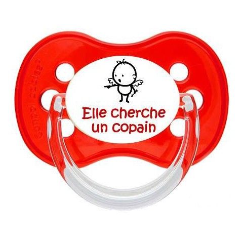 Tétine de bébé humour elle cherche un copain