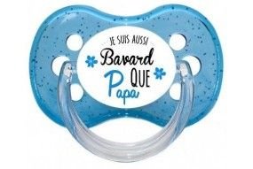 Tétine personnalisée Penguins bleue silicone