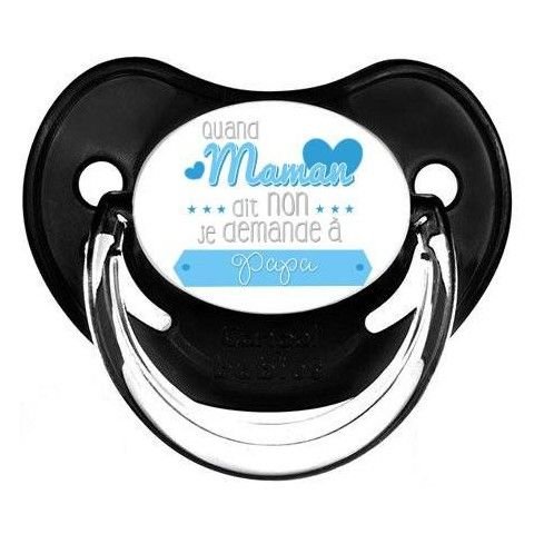 Tétine personnalisée Penguins bleue silicone