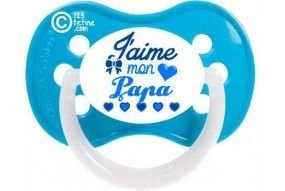 Tétine personnalisée Penguins bleue silicone