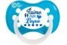 Tétine personnalisée Penguins bleue silicone