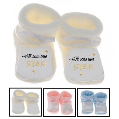 Chaussons de naissance c’est pas que je ne t’écoute pas c’est juste que je m’en fous fille