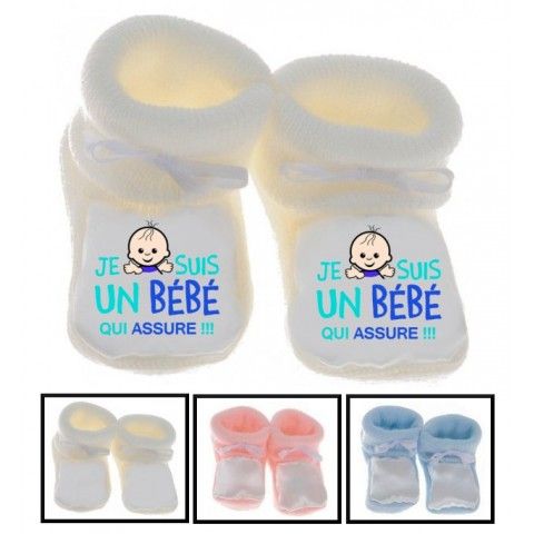 Chaussons de naissance je peux pas j’ai piscine garçon